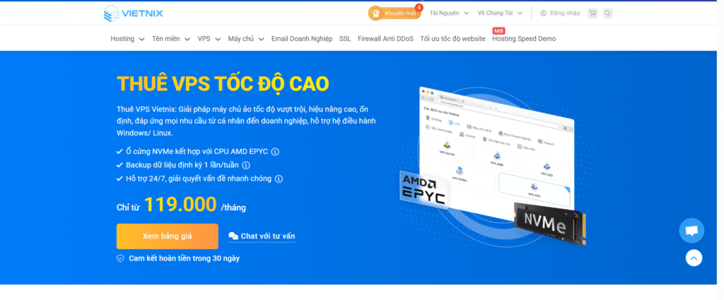 Vietnix - VPS Hiệu Năng Cao, Hỗ Trợ Chuyên Sâu